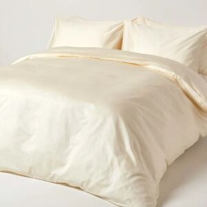 Homescapes - Cream Organic Cotton Duvet Cover Set 400 Thread Count, King - Cream - Cream