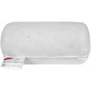 HOMESCAPES Duck Feather Bolster Cushion 30 x 18 cm (12 x 7) - White