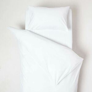 Homescapes - White Cotton Cot Bed Duvet Cover Set 200 Thread Count - White - White