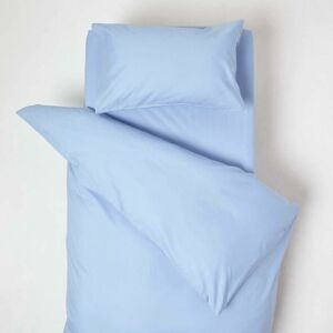 Homescapes - Blue Cotton Cot Bed Duvet Cover Set 200 Thread Count - Blue - Blue