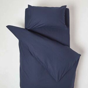 Homescapes - Navy Cotton Cot Bed Duvet Cover Set 200 Thread Count - Navy - Navy