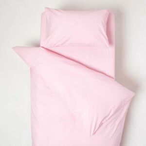 Homescapes - Pink Cotton Cot Bed Duvet Cover Set 200 Thread Count - Pink - Pink