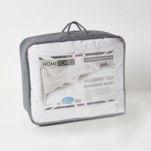 HOMESCAPES Indulgent Pure Mulberry Silk Blend 13.5 Tog Autumn/Winter Duvet, King - White