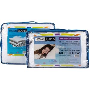 Homescapes - Kids 4.5 Tog Super Microfibre Duvet & Pillow Set - White