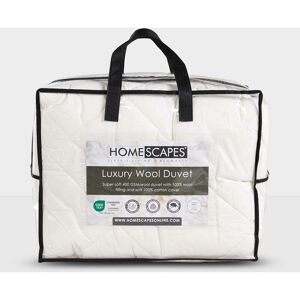 Homescapes - Premium Heavy Wool Duvet - Warm & Washable - Super King - White