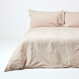 Homescapes - Natural Linen Duvet Cover Set, King - Natural - Natural