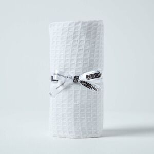 Organic Cotton Waffle Baby Blanket White, 90 x 112 cm - White - Homescapes