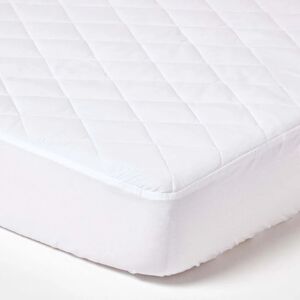 Homescapes - Quilted Waterproof Mattress Protector, Single - White