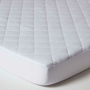 Quilted Waterproof Mattress Protector, King Size - White - Homescapes