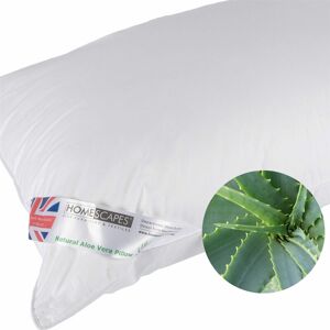 Homescapes - Soothing Natural Aloe Vera Infused Cotton Pillow with Super Microfibre - White