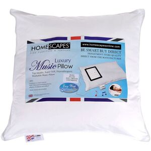 HOMESCAPES Super Microfibre Square Music Pillow with Speaker - White