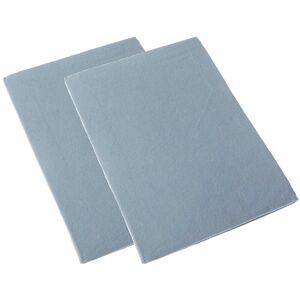 Homescapes - Blue Brushed Cotton Cot Flat Sheet Pair 100% Cotton, 100 x 150 cm - Blue