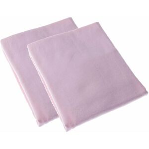 HOMESCAPES Pink Brushed Cotton Cot Flat Sheet Pair 100% Cotton, 100 x 150 cm - Pink
