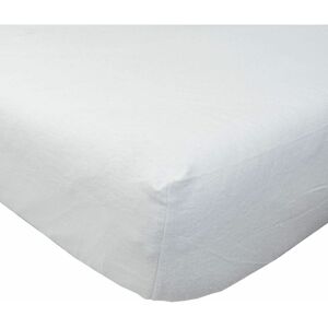 Homescapes - White Brushed Cotton Fitted Sheet 100% Cotton Luxury Flannelette, King - White