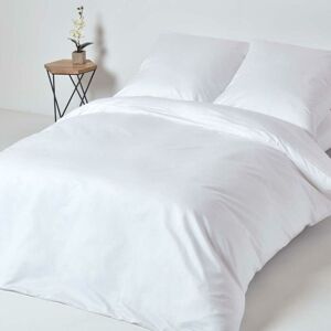 Homescapes - White Continental Egyptian Cotton Duvet Cover Set 1000 Thread count, 155 x 220 cm - White - White