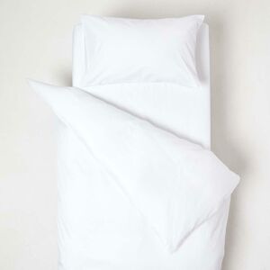 Homescapes - White Organic Cotton Cot Bed Duvet Cover Set 400 Thread Count - White - White