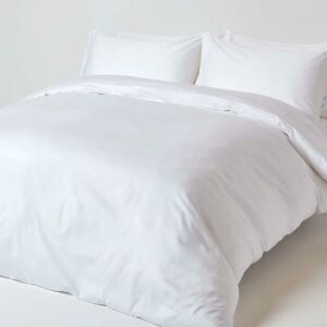 Homescapes - White Organic Cotton Duvet Cover Set 400 Thread count, King - White - White