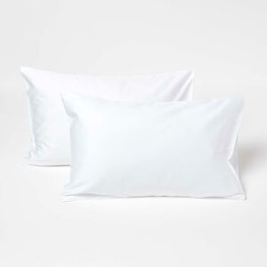 Homescapes - White Organic Cotton Kids Pillowcases 40 x 60 cm 400 Thread Count, 2 Pack - White - White