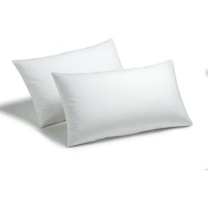 KAMPALA HILL Homespace Direct Hollowfibre Pillow Pair Bounce Back Hypo-allergenic Thick Pillows Polycotton Cover 48x74cm - White