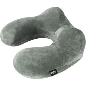 BYMYSIDE Inflatable Travel Pillow - Neck pillow with fleece cover, travel pillow, neck cushion - grey