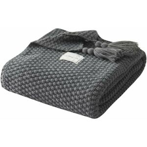 Hoopzi - Knitting Blanket,Nordic Handmade Knit Blanket Fashion for Soft Blanket Throws for Sofa Bedsure Blanket Bedspread,Gray-110x150CM