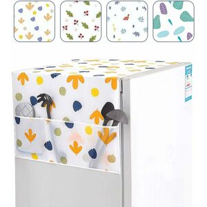 LangRay Fridge Protective Cover, 4-Piece Multifunctional Washing Machine Lid with Side Storage Pockets Waterproof Fridge Top Cover, (54x130cm)