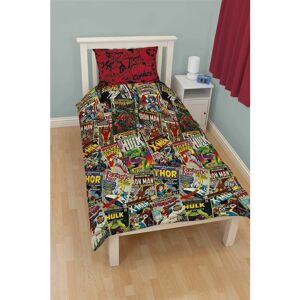 VICWAY Character World Disney Marvel Comics Single Rotary Duvet Set, Multi-Color - Multicoloured