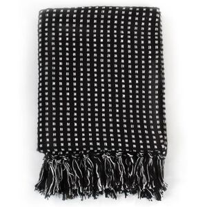 Berkfield Home - Mayfair Throw Cotton Squares 125x150 cm Black