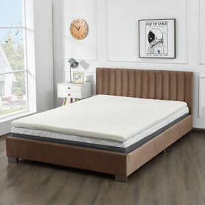 COSTWAY Super King Size Memory Foam Mattress Topper 5cm Mattress Topper W/Washable Cover