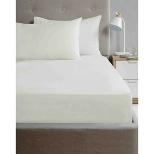 Rapport Home - Microfibre Cream Double Fitted Sheet Luxury Easy Care Non-Iron Bedding - Cream