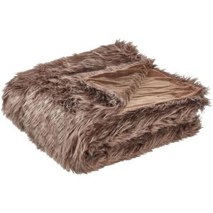 Beliani - Modern Bedding Throw Polyester Fabric Shaggy Fuzzy Bedroom Brown Delice - Brown