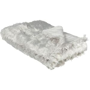 BELIANI Modern Bedding Throw Polyester Fabric Shaggy Fuzzy Bedroom Light Grey Delice - Grey