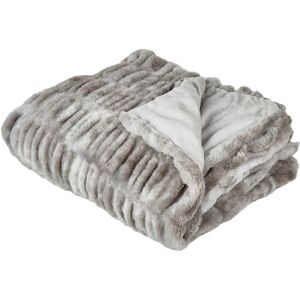 BELIANI Modern Bedding Throw Polyester Faux Fur Shaggy Fuzzy Bedroom Grey Macodes - Grey