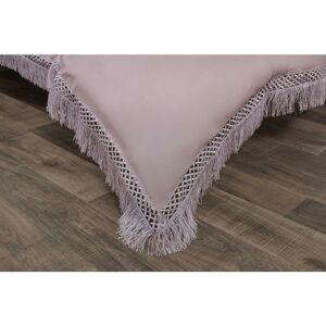 Rapport Home - My Home Tia Trelis Blush Duvet Set, Lace, Fringe trimmed detail - Blush