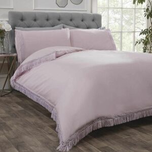 Rapport Home - My Home Tia Trelis Blush Duvet Set, Lace, Fringe trimmed detail - Blush