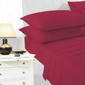 Night Zone - Easy Care Polycotton Fitted Sheet, Red, King