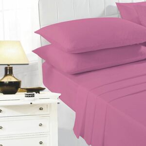 Night Zone - Easy Care Polycotton Fitted Sheet, Fuchsia, Double