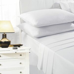 Easy Care Polycotton Fitted Sheet, White, King - Night Zone
