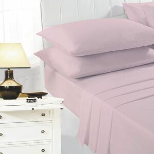 Night Zone - Easy Care Polycotton Flat Sheet, Pink, King