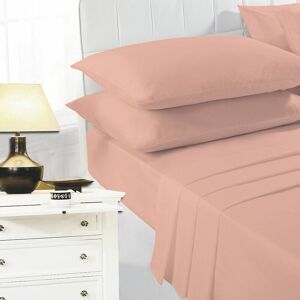 Night Zone - Easy Care Polycotton Flat Sheet, Peach, Super King
