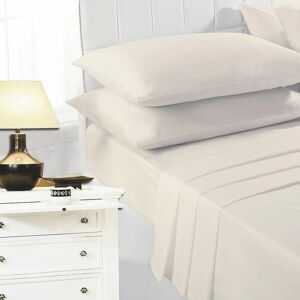 Easy Care Polycotton Flat Sheet, Cream, King - Night Zone