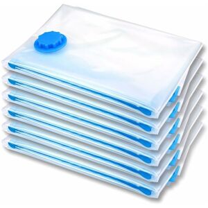 NORCKS 6 Pack Vacuum Storage Bags, 120 x 70cm Zip Seal Reusable for Bedding, Double Duvet, Pillows, Mattress, Quilt, Clothes, Sweaters, Dress, Coats,