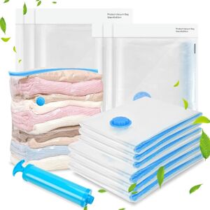 NORCKS 6 Pack Vacuum Storage Bags(350x70cm 360x80cm) Space Saver Bag for Clothes Duvets Bedding Dresses Comforters Blankets Pillows Travel Storage,Reusable