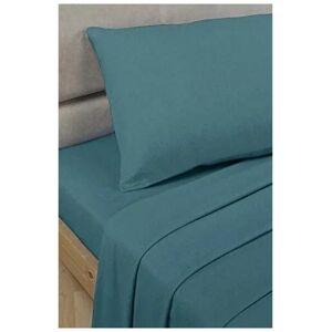 RAPPORT HOME Percale Teal Single Flat Sheet - Multicoloured