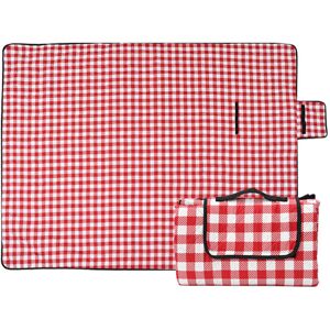 Denuotop - Picnic Blanket Waterproof Beach Mat 200 × 200cm, Lightweight Washable Plaid Picnic Mat with Handle, Suitable for Hiking Travel Outdoor