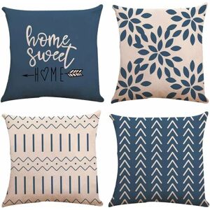 Langray - Pillow Covers Set of 4, Modern Sofa Throw Pillow Cover, Decorative Outdoor Linen Fabric Pillow Case for Couch Bed Car (Light Blue,