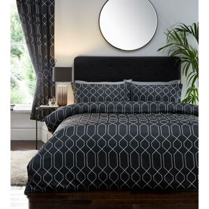 Portfolio Home - Portfolio Meyer Duvet Cover Set Black/Silver Single Bedding Set - Black