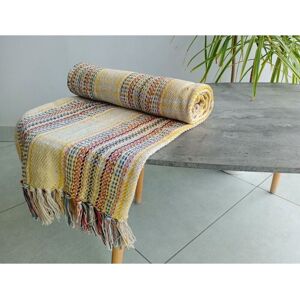 Random Cotton Throw Blanket/Throw Multi with Recycled Cotton Fibres 127x152cm - Multi - Rapport Home