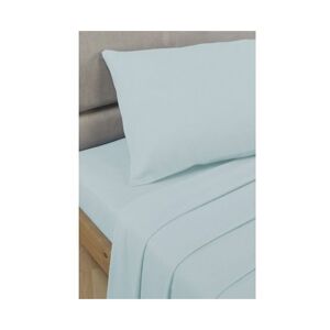 Rapport Home - Rapport Percale Cotton Flat Sheet, Duck Egg, Single - Multicoloured