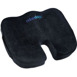 Relaxdays - Orthopaedic Seat Cushion, Memory Foam with Gel, Office, Car, Wheelchair, Ergonomic, Pressure-relieving, Black